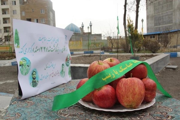 طرح کاشت نهال به یاد شهدای مدافع حرم استان اردبیل  به مناسبت روز درختکاری و روز بزرگداشت شهدا(22اسفند)  در محوطه پردیس