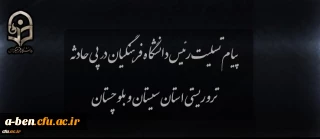 پیام تسلیت رئیس دانشگاه در پی حادثه تروریستی استان سیستان و بلوچستان