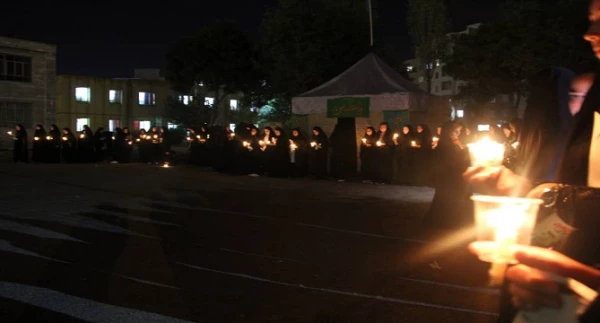 مراسم پرچم گردانی پرچم حرم حضرت امام حسین (ع) در محوطه پردیس 