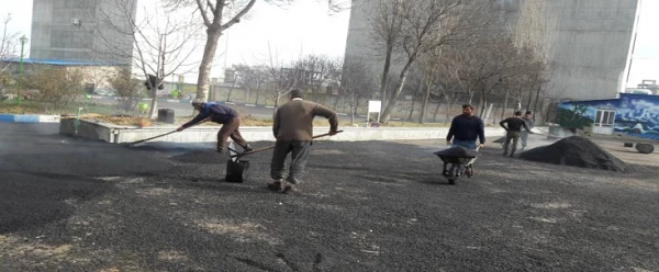 آغاز عملیات اجرایی اسفالت محوطه پردیس 