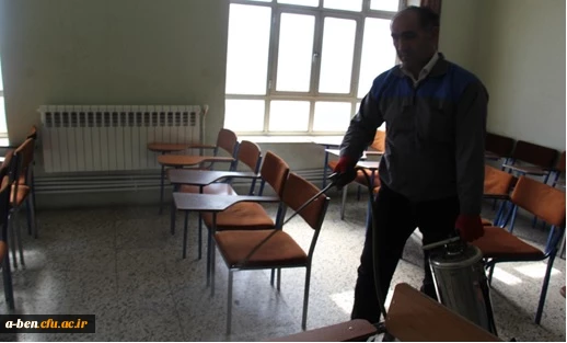 ضدعفونی و گندزدایی قسمت های مختلف پردیس بنت الهدی صدر 