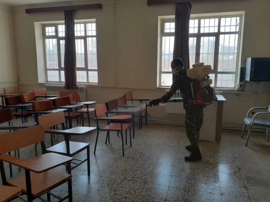 ضدعفونی و گندزدایی قسمت های مختلف پردیس بنت الهدی صدر 