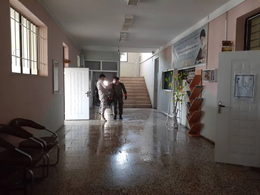 ضدعفونی و گندزدایی قسمت های مختلف پردیس بنت الهدی صدر 