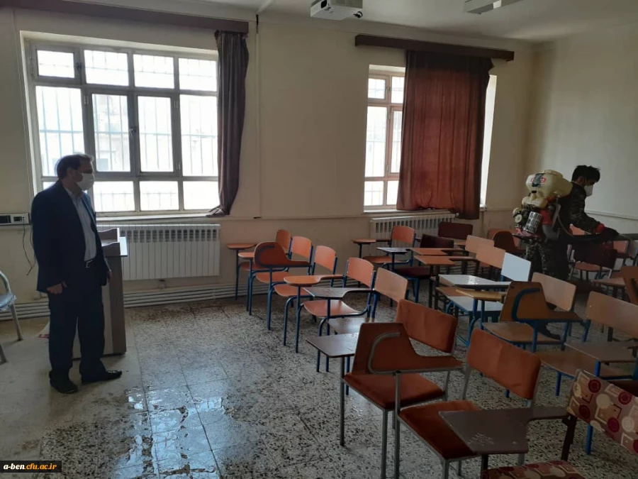 ضدعفونی و گندزدایی قسمت های مختلف پردیس بنت الهدی صدر 