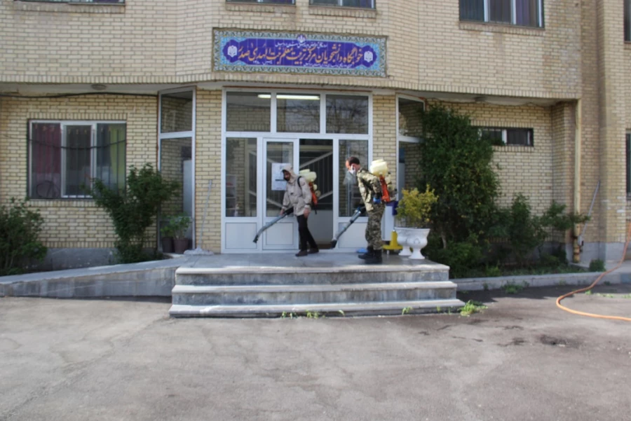 ضدعفونی و گندزدایی قسمت های مختلف پردیس بنت الهدی صدر 